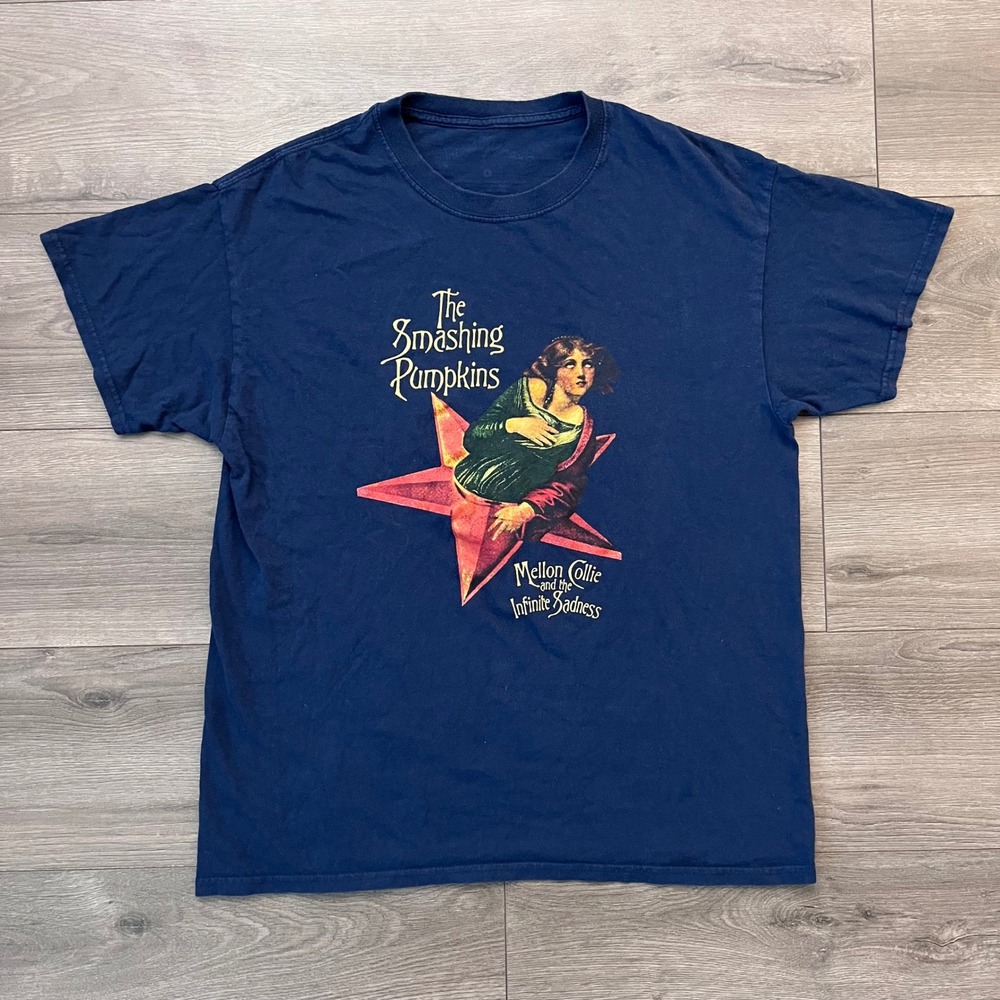 Smashing Pumpkins Mellon Collie and the Infinite Sadness Navy Graphic Tee Large